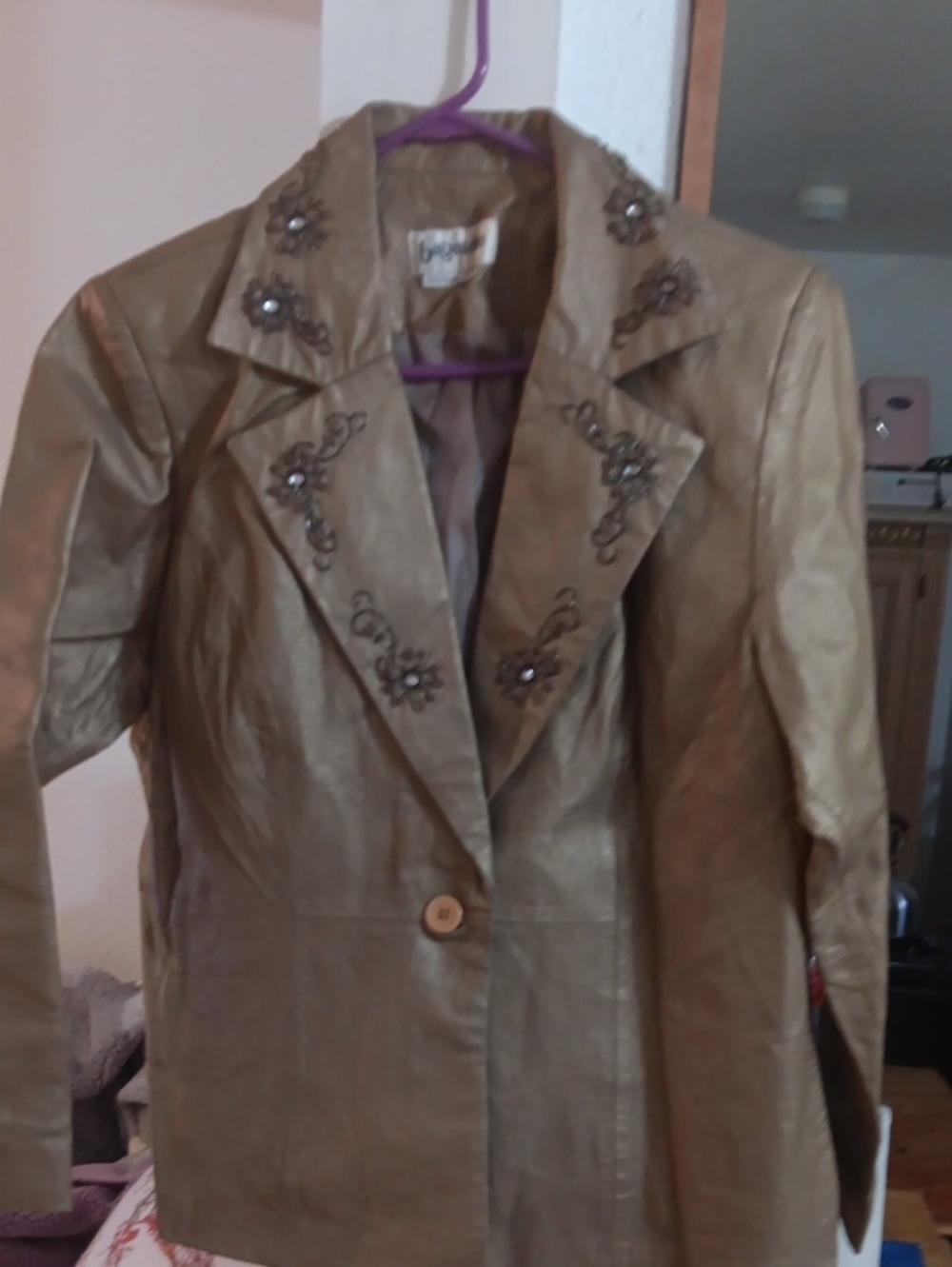 bagatelle Metallic Gold Embellished Women's Blazer
